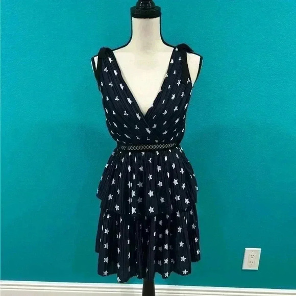 Self Portrait Tiered Star Print Mini Dress in side 0 - Picture 1 of 5